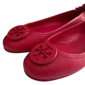Tory Burch Dark Azalea Minnie Travel Flats